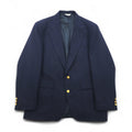 Vintage 90s USA Made Blazer MIKAEL YORK COLLECTION. 90s USA Made 2B Tailored Jacket Blazer, Navy Gabardine, Gold Buttons, Size XL.