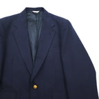 Vintage 90s USA Made Blazer MIKAEL YORK COLLECTION. 90s USA Made 2B Tailored Jacket Blazer, Navy Gabardine, Gold Buttons, Size XL.