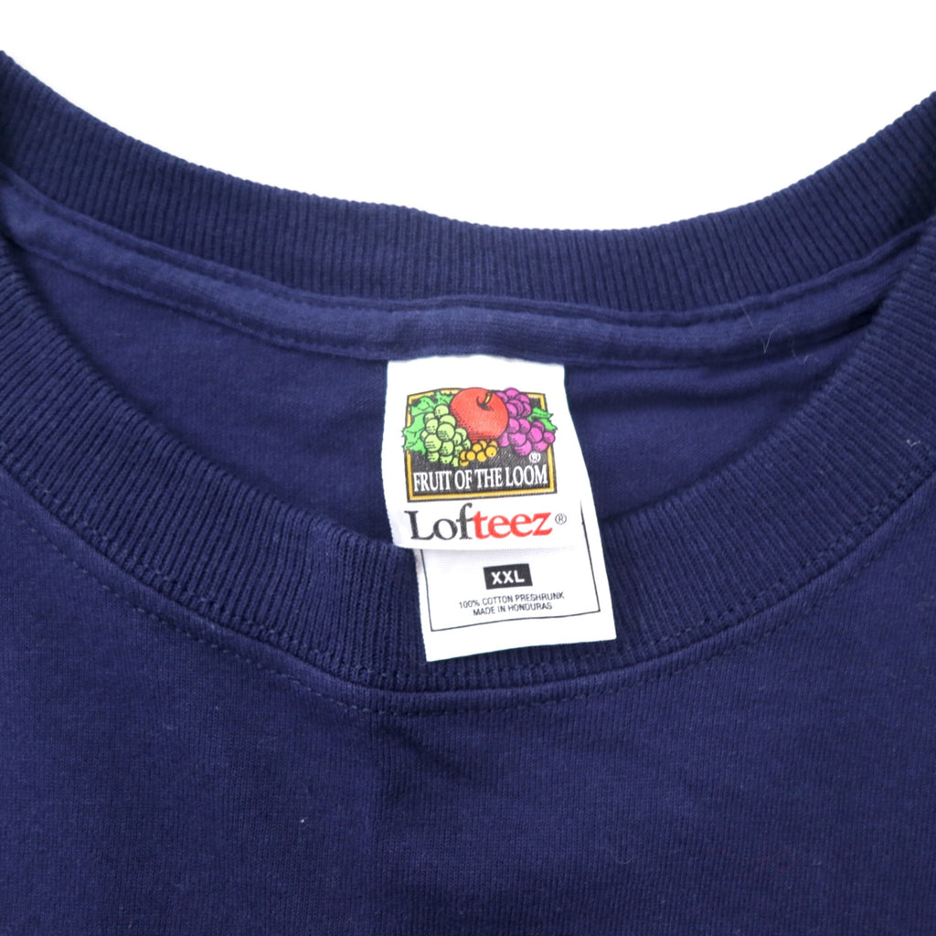 FRUIT OF THE LOOM Baseball Print T-Shirt XXL Navy Cotton Loftdez Big Size EL RENO INDIANS Made in Honduras
