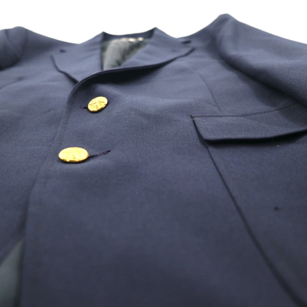 Vintage 90s USA Made Blazer MIKAEL YORK COLLECTION. 90s USA Made 2B Tailored Jacket Blazer, Navy Gabardine, Gold Buttons, Size XL.