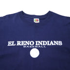 FRUIT OF THE LOOM Baseball Print T-Shirt XXL Navy Cotton Loftdez Big Size EL RENO INDIANS Made in Honduras