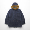 BLUE BLUE Waxed Denim Field Coat, M-51 Mod Coat, Size Small, Indigo, Double Zip, 700041-441, JK1434, Made in Japan