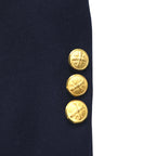 Vintage 90s USA Made Blazer MIKAEL YORK COLLECTION. 90s USA Made 2B Tailored Jacket Blazer, Navy Gabardine, Gold Buttons, Size XL.