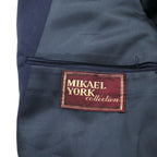 Vintage 90s USA Made Blazer MIKAEL YORK COLLECTION. 90s USA Made 2B Tailored Jacket Blazer, Navy Gabardine, Gold Buttons, Size XL.