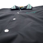 PENNEY'S Varsity Jacket Coach Jacket L Black Polyester Logo Embroidery Chain Stitch S22-GR-15