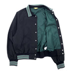 PENNEY'S Varsity Jacket Coach Jacket L Black Polyester Logo Embroidery Chain Stitch S22-GR-15