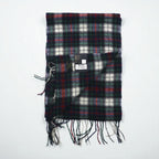 Macy's CLUB ROOM 100% Cashmere Fringe Scarf, LUXURY Green Check, Unused
