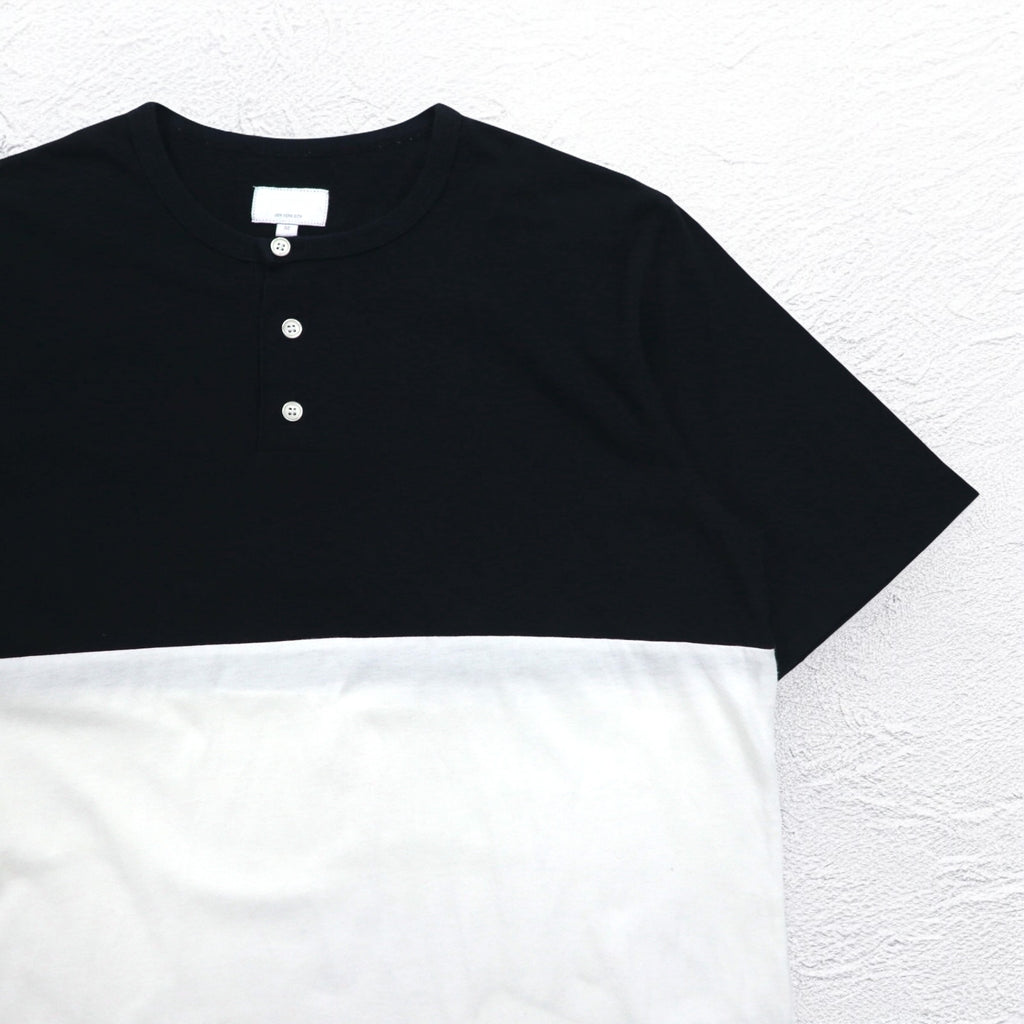 Supreme ヘンリーネック バイカラー Tシャツ M ブラック ホワイト Back Logo CITY AND COUNTRY 12SS