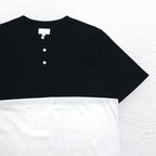 Supreme ヘンリーネック バイカラー Tシャツ M ブラック ホワイト Back Logo CITY AND COUNTRY 12SS