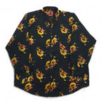 Vintage 90s China Dragon Patterned Shirt DAGACCI Poly Shirt XL Black All-over Pattern Dragon