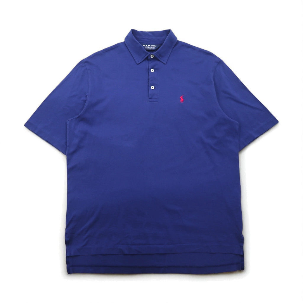 POLO GOLF RALPH LAUREN 90s Pima Cotton Polo Shirt, Size M, Navy, Small Pony Embroidery, Made in Peru