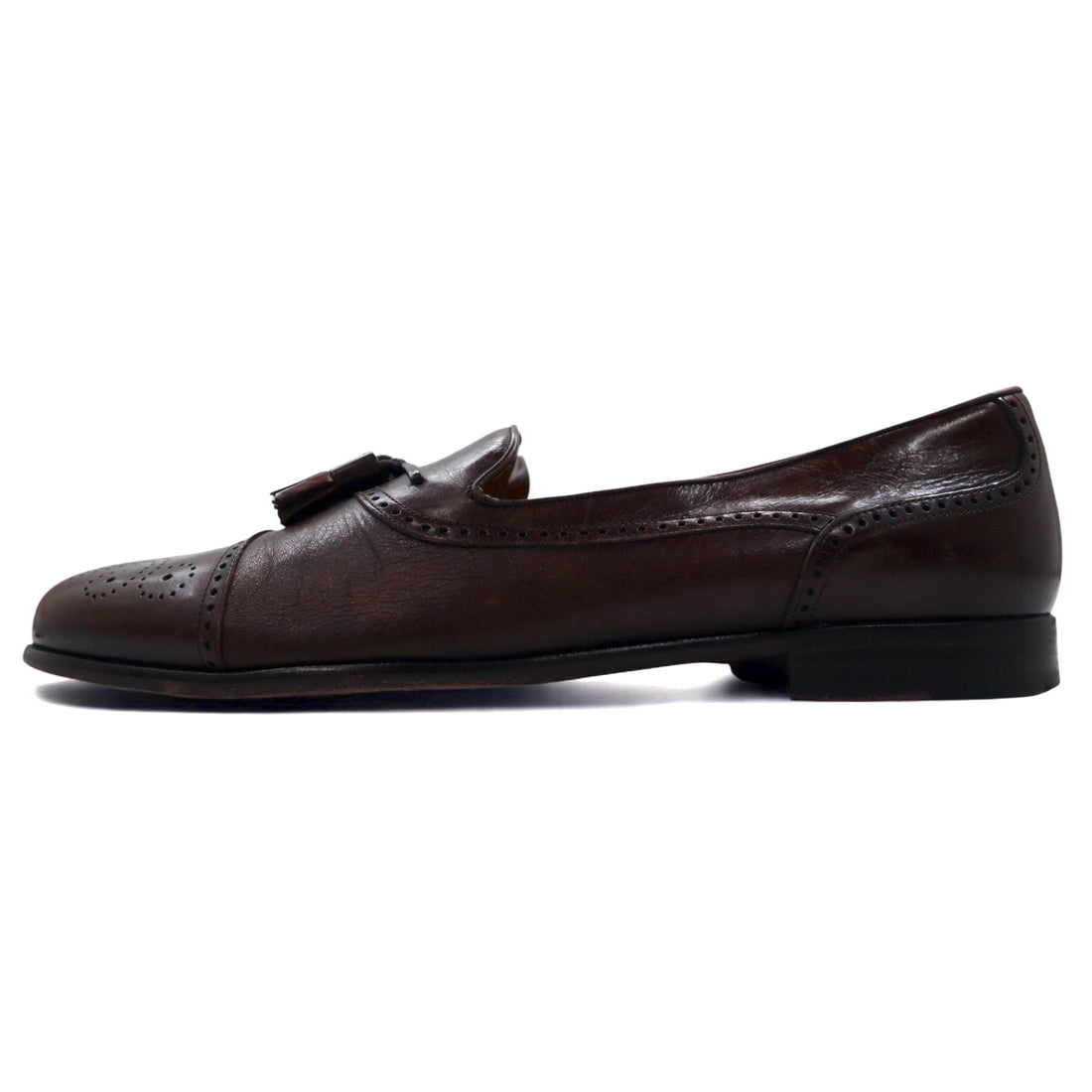 Spanish medallion tassel loafers Mezlan 27.5cm brown leather semi-brogue HAVANA