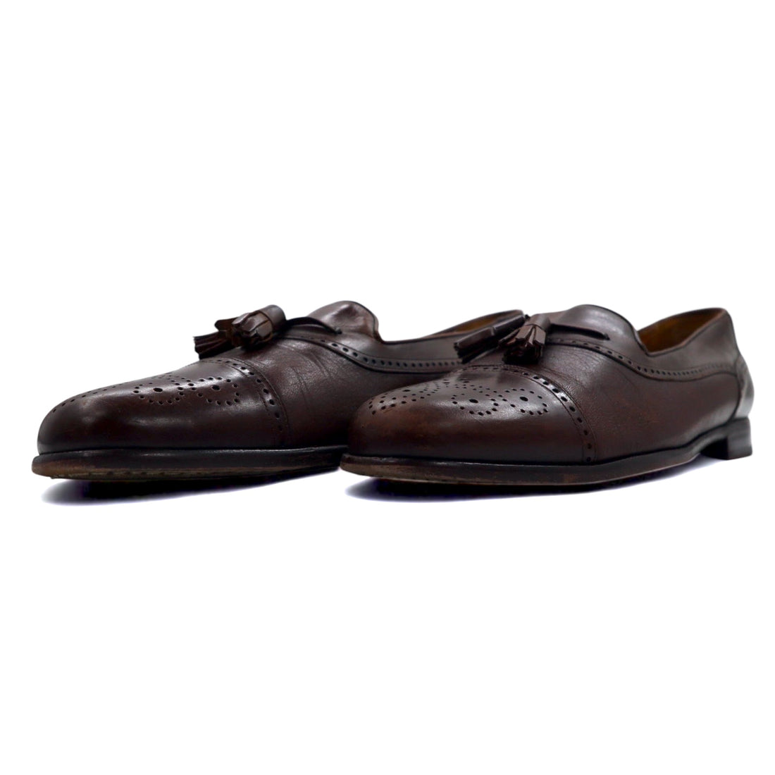 Spanish medallion tassel loafers Mezlan 27.5cm brown leather semi-brogue HAVANA
