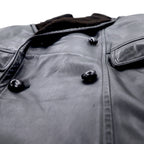 iDEE-MODA Double Breasted Leather Coat L Black Cowhide Fur Paisley Lining Made in Japan