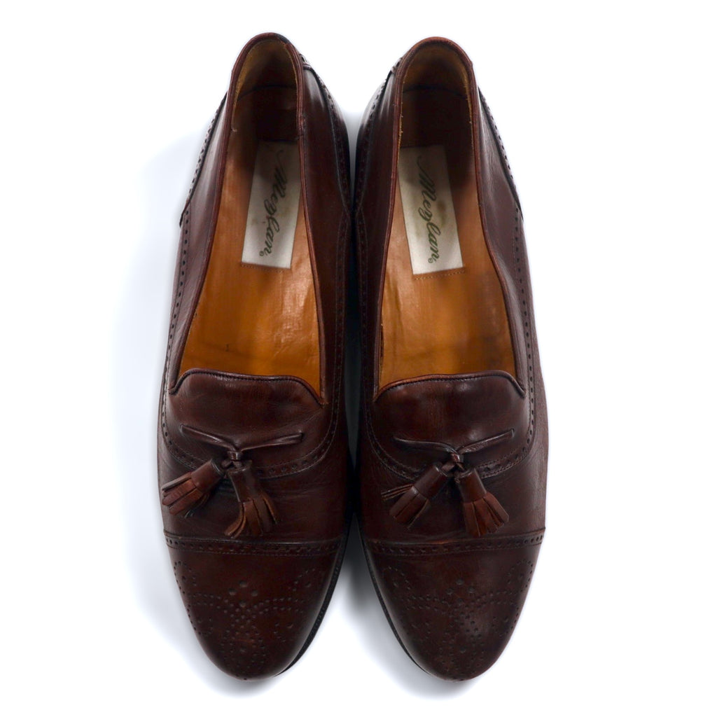 Spanish medallion tassel loafers Mezlan 27.5cm brown leather semi-brogue HAVANA