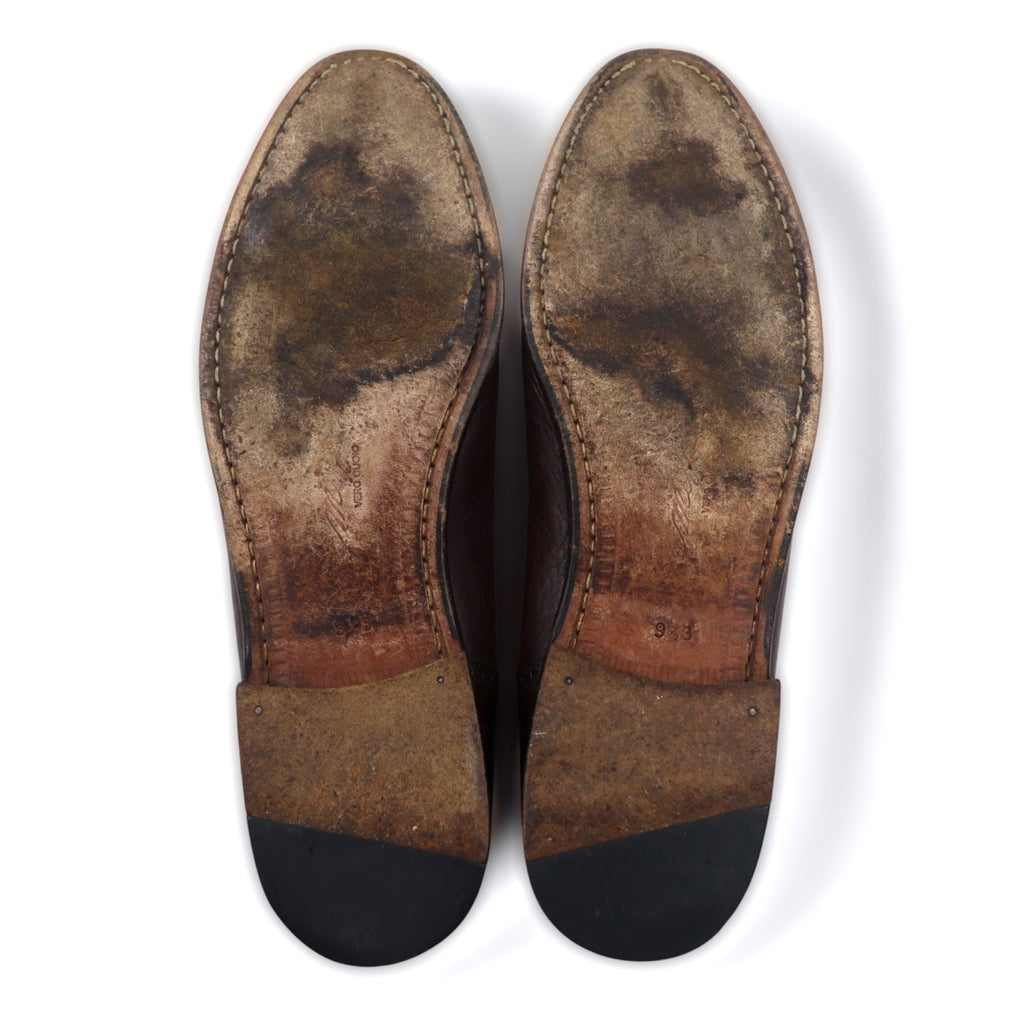 Spanish medallion tassel loafers Mezlan 27.5cm brown leather semi-brogue HAVANA