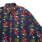 Vintage 90s China Dragon Patterned Shirt DAGACCI Poly Shirt L Blue All-over Pattern Dragon