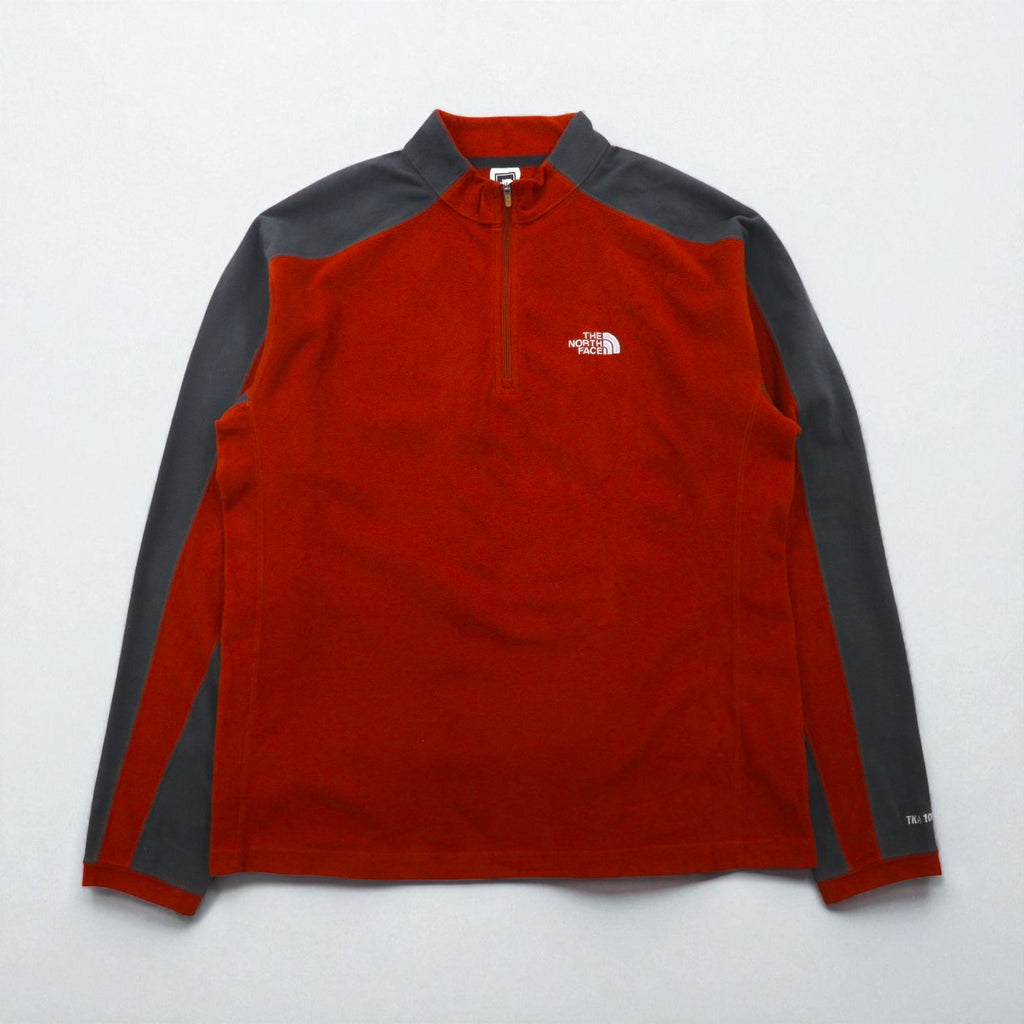 THE NORTH FACE Half-Zip Fleece Jacket, Medium, Red, TKA100, A436, US Standard