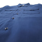 Dickies USA Made Short Sleeve Work Shirt L Navy Polyester Cotton