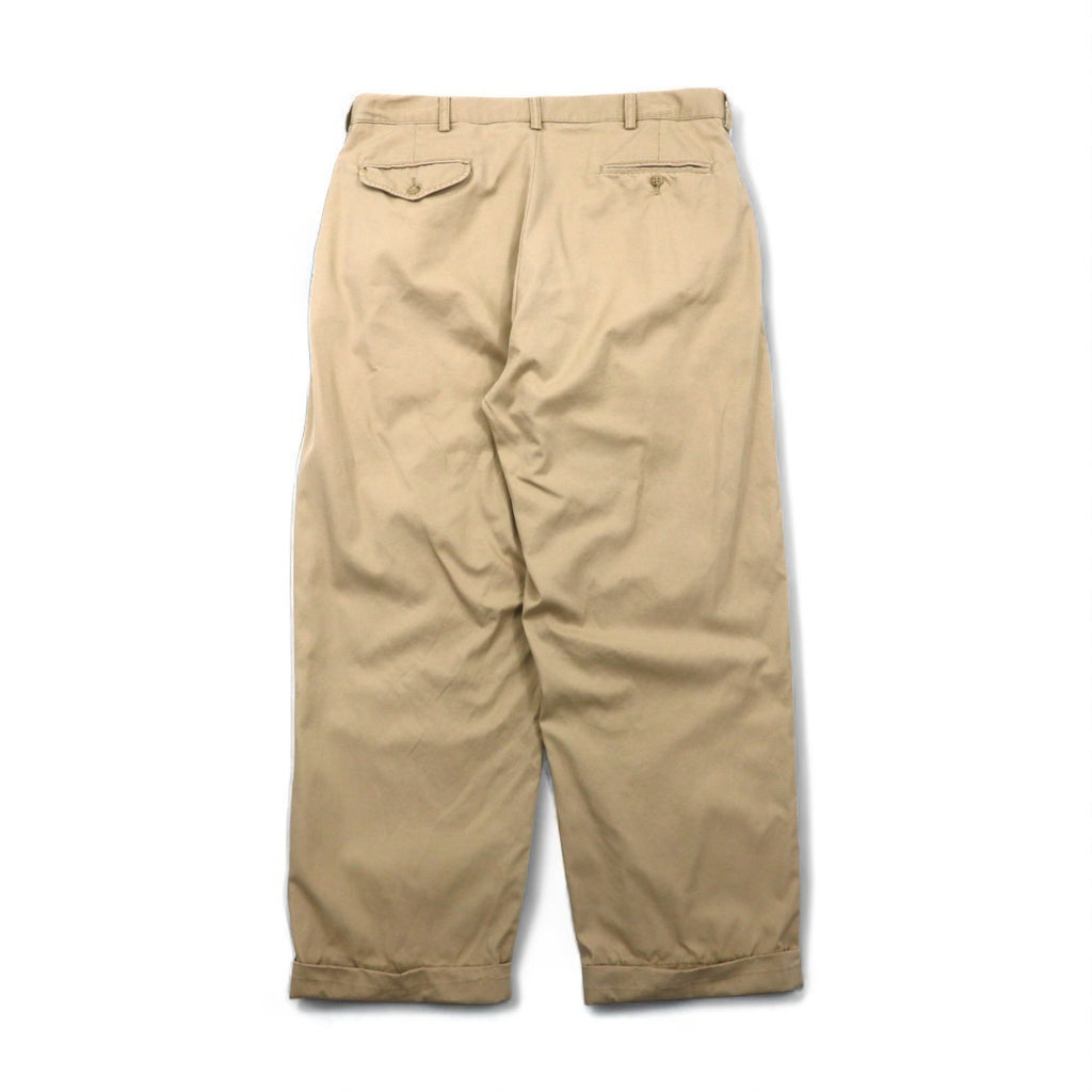 Polo by Ralph Lauren 90s Hammond Pant, 2-pleat wide-leg chino pants, size L, beige, cotton