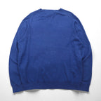 Polo Ralph Lauren 90s V-neck Pima cotton knit sweater, XL, navy, with small pony embroidery