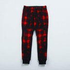 Y's ( Yohji Yamamoto ) グランジ チェックパンツ 裾リブ ウール ジョガーパンツ S レッド YP-P05-111 日本製