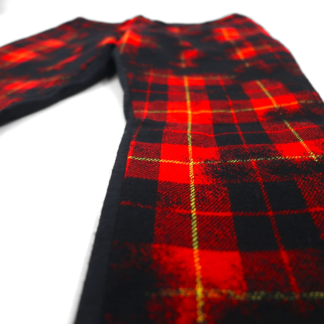 Y's ( Yohji Yamamoto ) グランジ チェックパンツ 裾リブ ウール ジョガーパンツ S レッド YP-P05-111 日本製