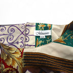Vintage 90s Retro Patterned Blouse Moraure Scarf Pattern Retro Blouse XL Multicolor Polyester