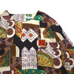 Vintage 90s Retro Patterned Blouse Moraure Scarf Pattern Retro Blouse XL Multicolor Polyester