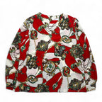 Vintage 90s Japan Made Retro Patterned Blouse Sampaquita Scarf Retro Blouse M Red