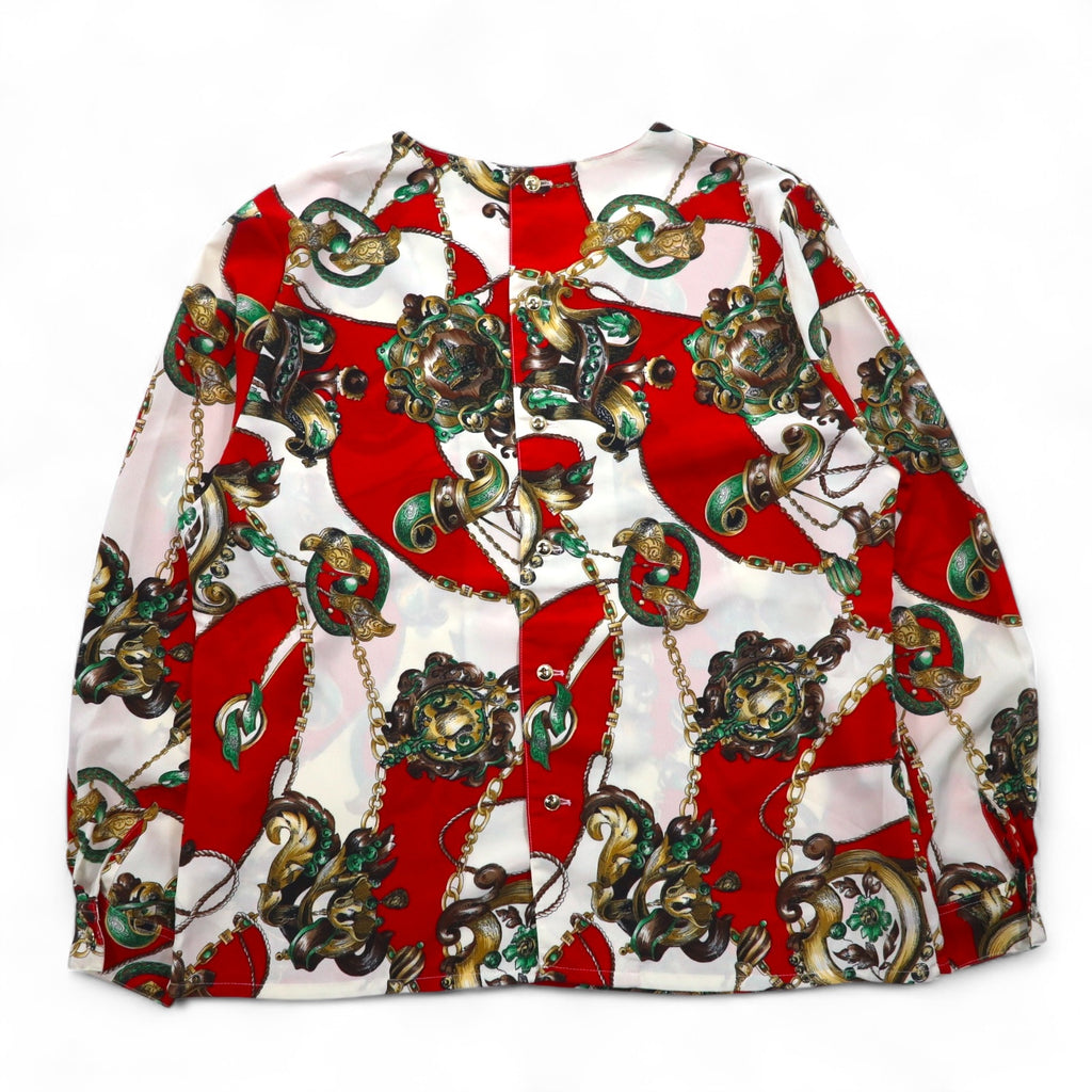 Vintage 90s Japan Made Retro Patterned Blouse Sampaquita Scarf Retro Blouse M Red