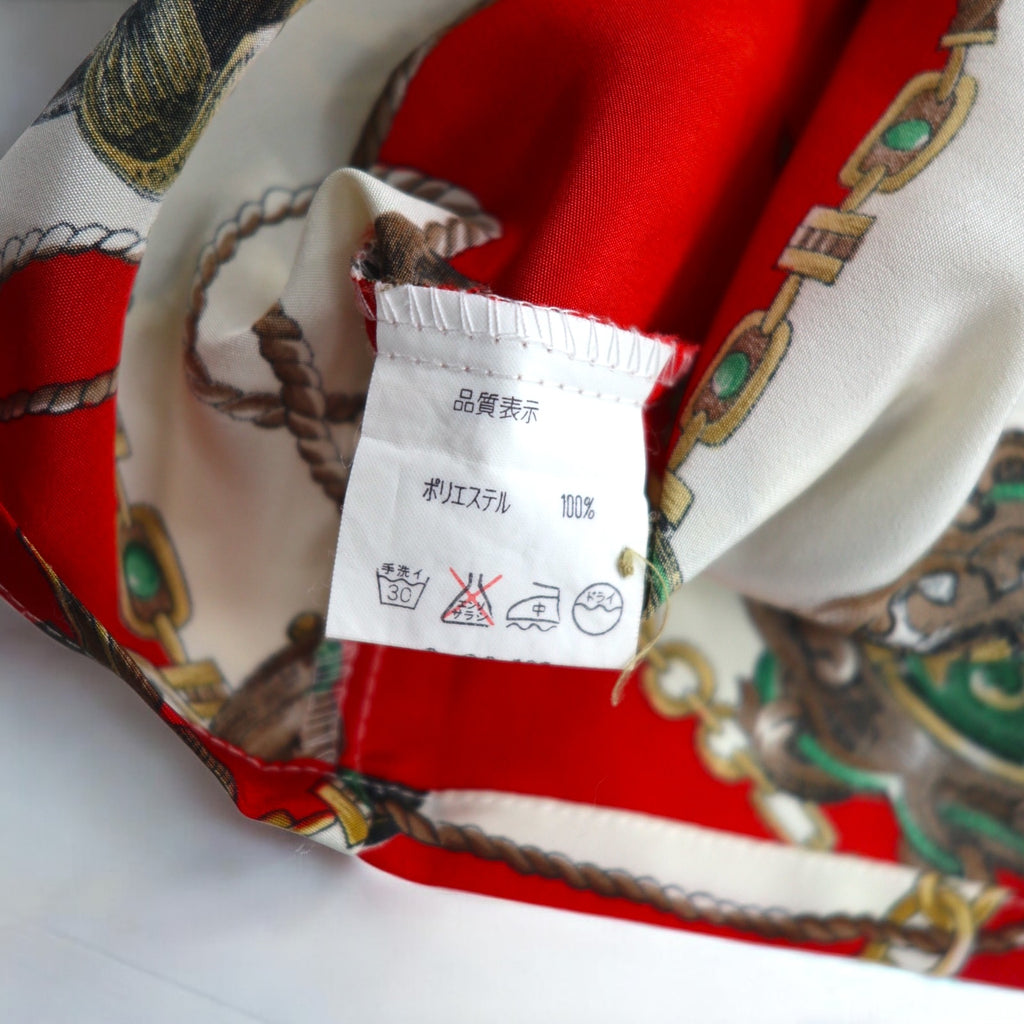 Vintage 90s Japan Made Retro Patterned Blouse Sampaquita Scarf Retro Blouse M Red