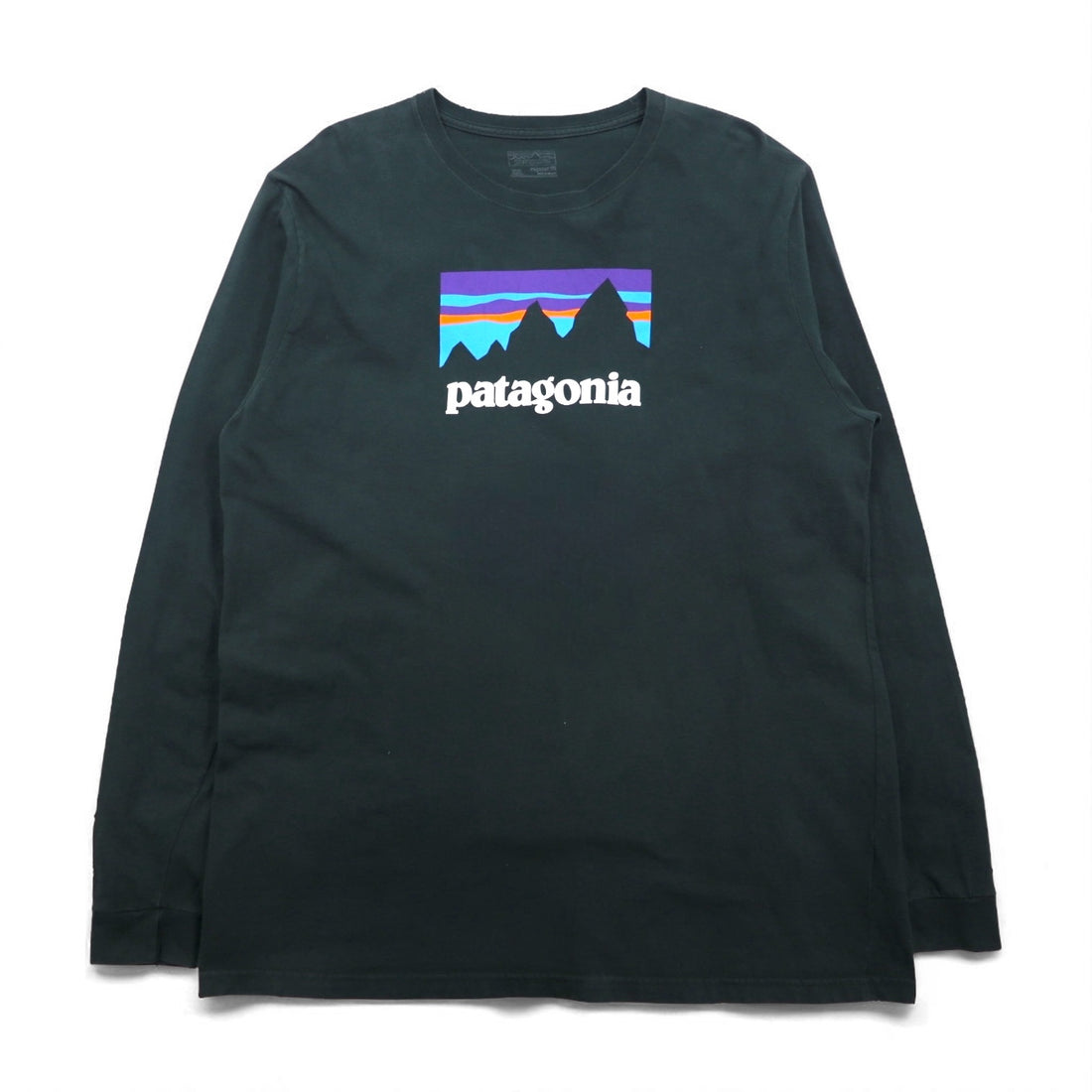 Patagonia Shop Sticker Cotton Long Sleeve T-Shirt, Size L/S, Size 2XL, Green, Organic Cotton, Product Number 39040, Made in Mexico