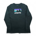 Patagonia Shop Sticker Cotton Long Sleeve T-Shirt, Size L/S, Size 2XL, Green, Organic Cotton, Product Number 39040, Made in Mexico