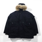 Columbia Ice Wind Parka Down Jacket, XL, Black, Detachable Fur, Drawcord, XM5329