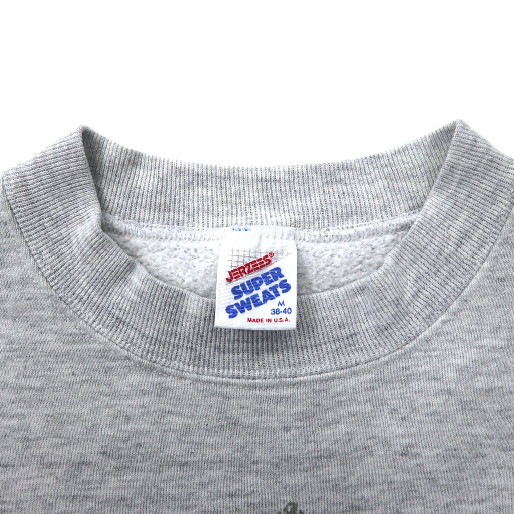 JERZEES USA製 90年代 SUPER SWEATS ユニオンジャック プリント スウェット M グレー コットン ENGLAND