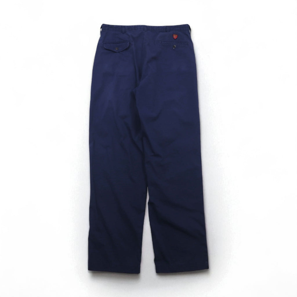 POLO GOLF RALPH LAUREN 90年代 2タック ワイド チノパンツ L ネイビー コットン