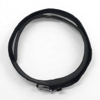 RUGBY Ralph Lauren skull leather belt in black wool with a silver buckle