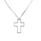 GUCCI Made in Italy Open Cross Necklace Pendant Silver SV925 Cross 3D Cross