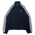 日本然リトテ-古着オンライン-adidas トラックジャケット ジャージ S ネイビー ポリエステル 3ストライプ ワンポイントロゴ刺繍 CLIMA 365-Adidas Track Jacket Jersey S Navy Polyester 3 Striped One Point Logo embroidery Clima 365