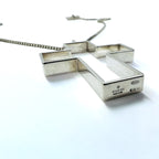 GUCCI Made in Italy Open Cross Necklace Pendant Silver SV925 Cross 3D Cross