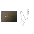 GUCCI Made in Italy Open Cross Necklace Pendant Silver SV925 Cross 3D Cross