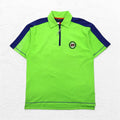 TOMMY HILFIGER 00s Half-Zip Polo Shirt, Medium, Green, Navy, Cotton