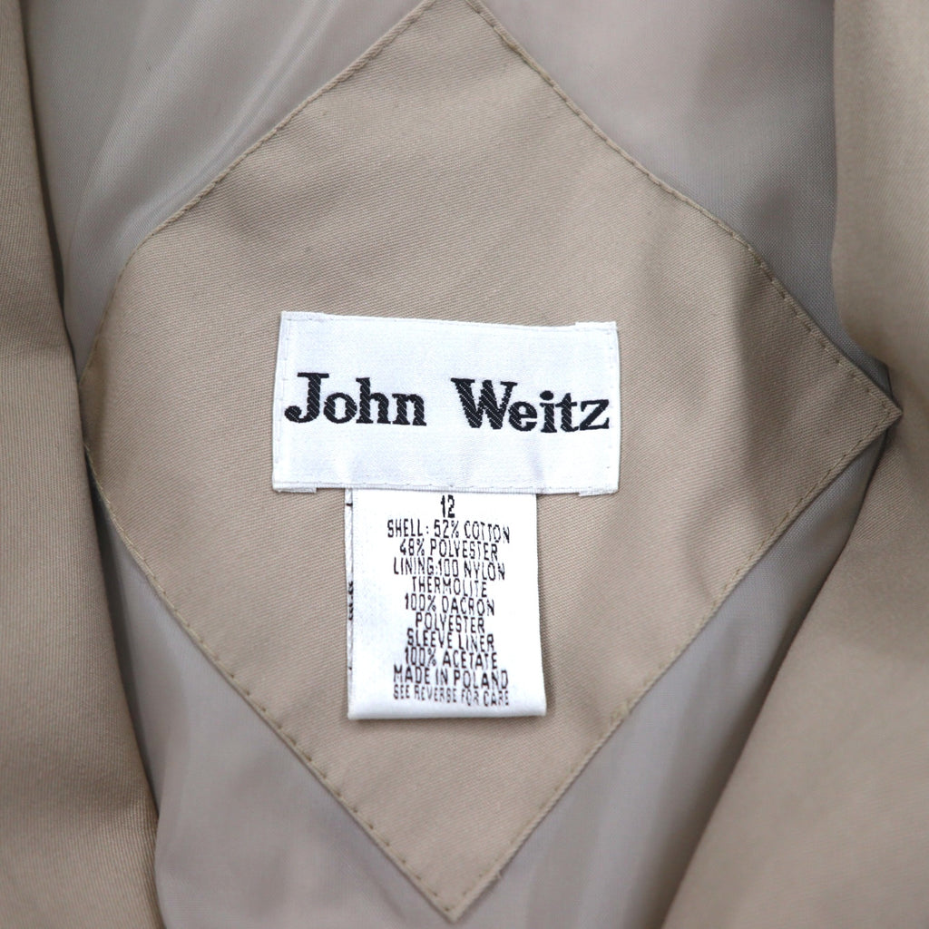 John Weitz ポーランド製 90年代 ダブルブレスト トレンチコート L ベージュ ベルト付き ライナー着脱式