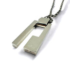 GUCCI Made in Italy G Plate Necklace Pendant Silver SV925