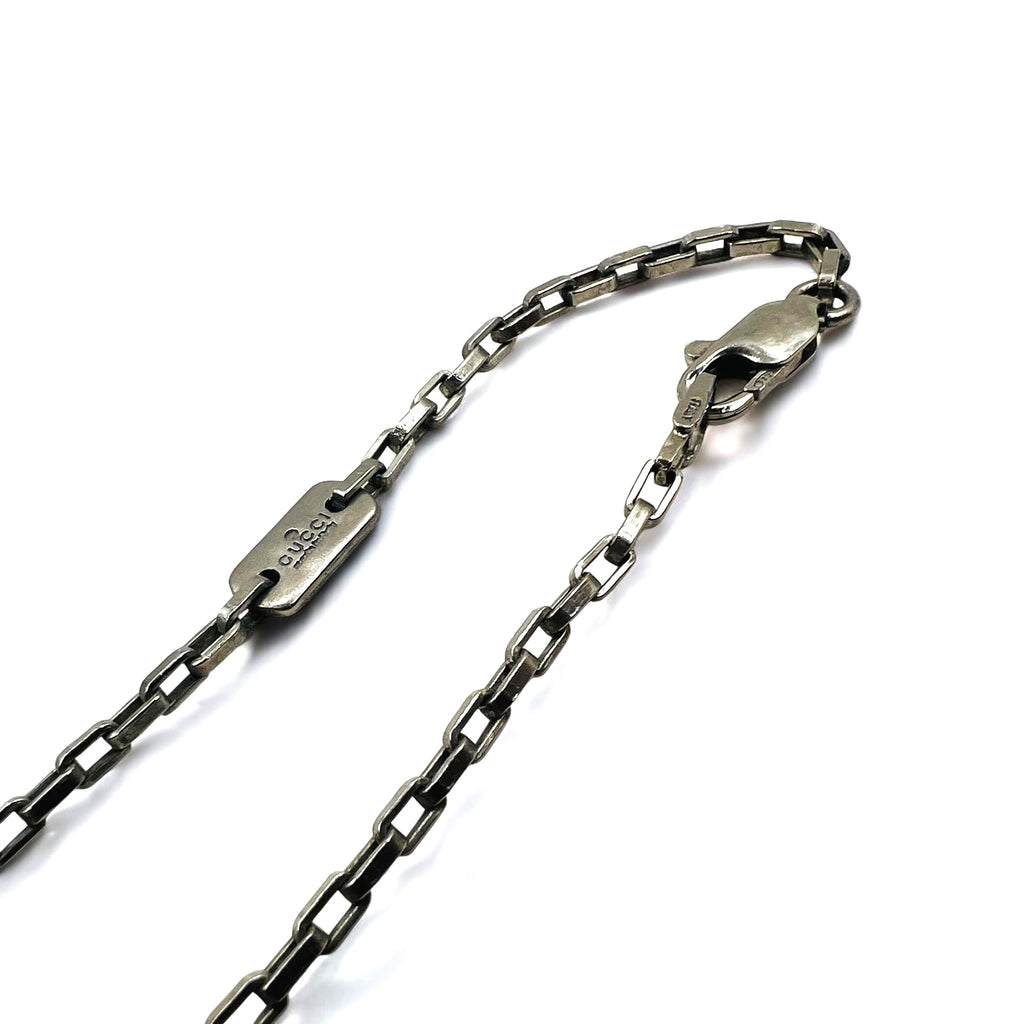 GUCCI Made in Italy G Plate Necklace Pendant Silver SV925