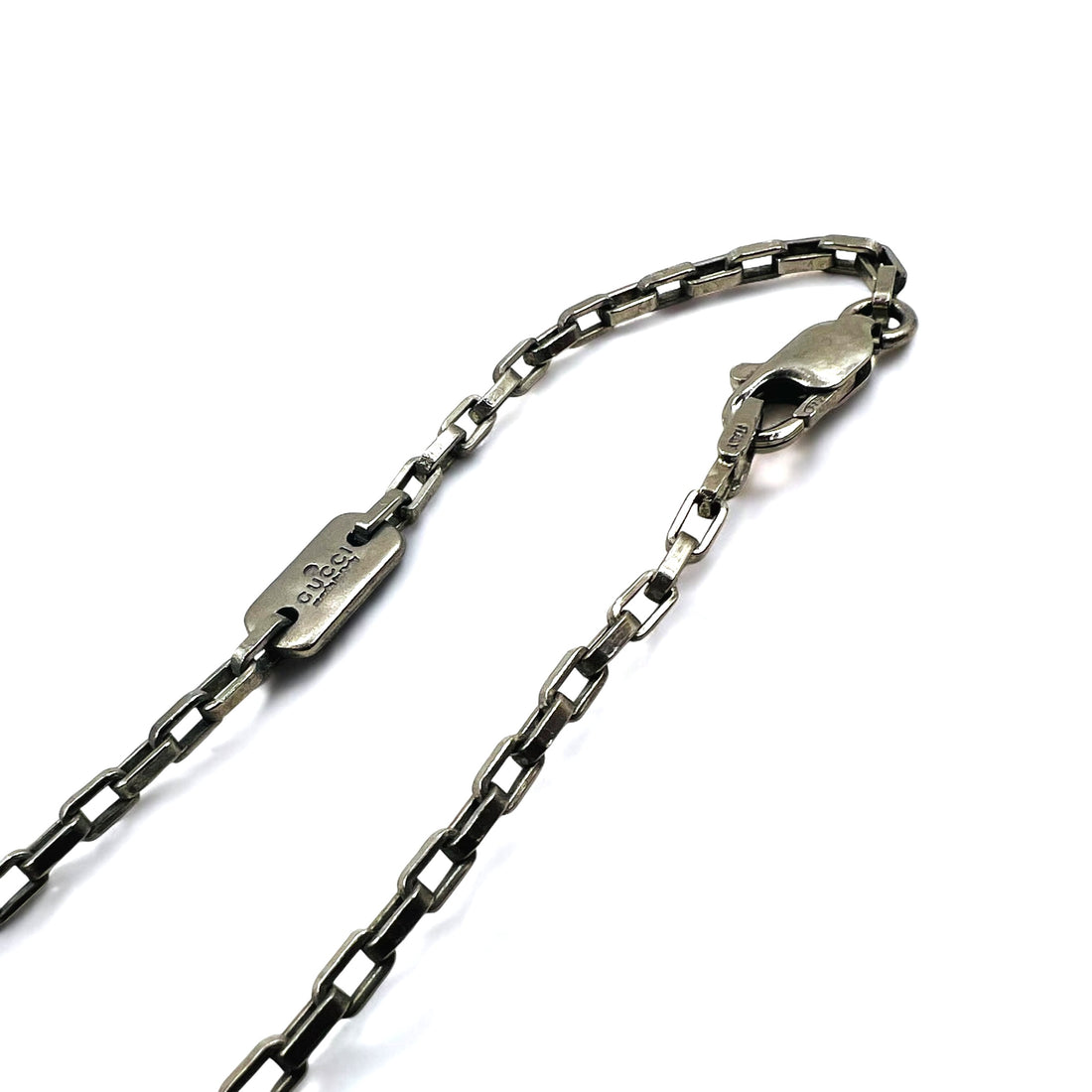 GUCCI Made in Italy G Plate Necklace Pendant Silver SV925