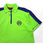 TOMMY HILFIGER 00s Half-Zip Polo Shirt, Medium, Green, Navy, Cotton
