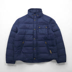 Polo Ralph Lauren ダウンジャケット XL ネイビー チンストラップ 胸ポケット スタンドカラー