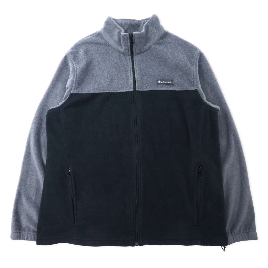 日本然リトテ-古着オンライン-Columbia バイカラー フルジップ フリースジャケット 2X グレー ブラック ポリエステル XS1247-Columbia Bai COLLAR Full Zip Fleece Jacket 2X Gray Black Polyester XS1247